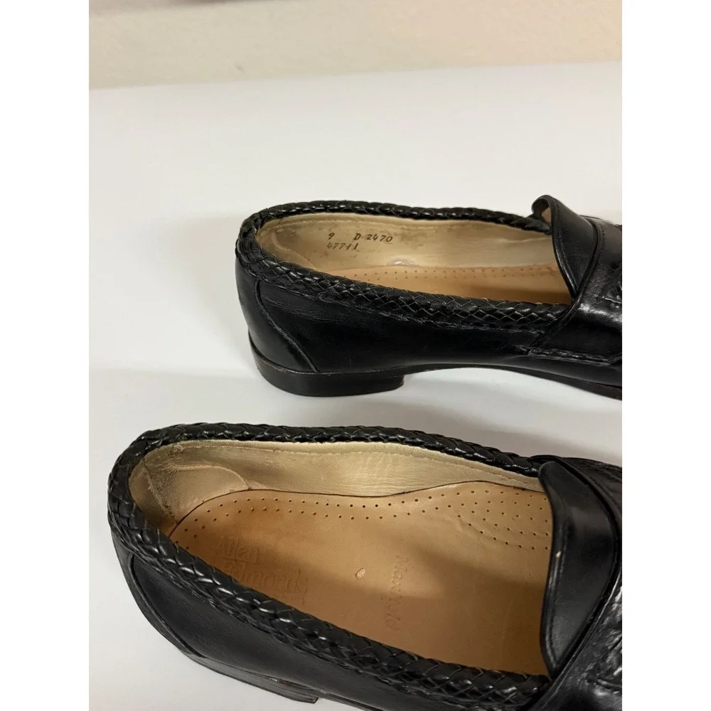 Allen Edmonds Maxfield Black Leather Tassel Braided Loafers Mens 9 D 47741